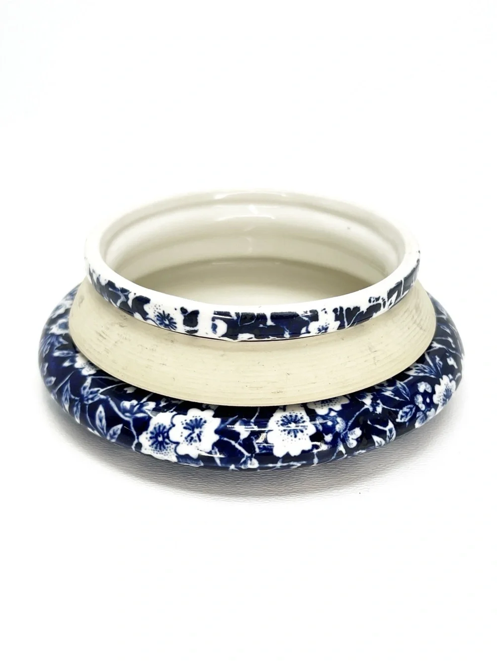 Vintage Royal Crownford Calico Blue & White Lidded Canister Floral Ironstone Jar